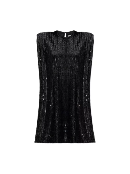Mała sukienka mini Golden Goose z cekinami bez rękawów czarna