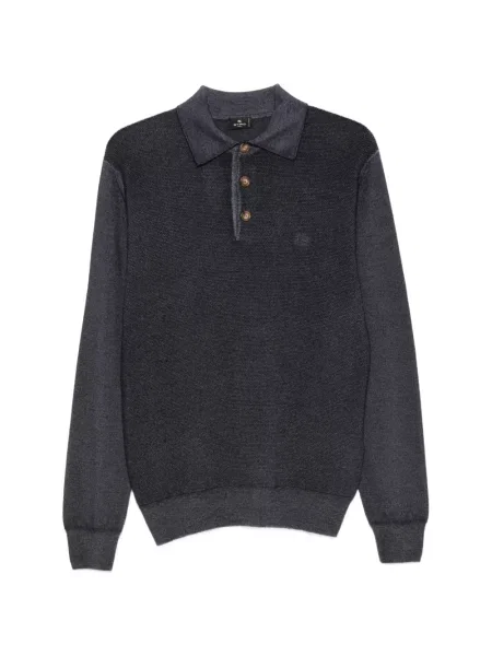 Lung tricou polo Etro albastru