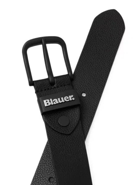 Curea Blauer din piele cu autograf negru