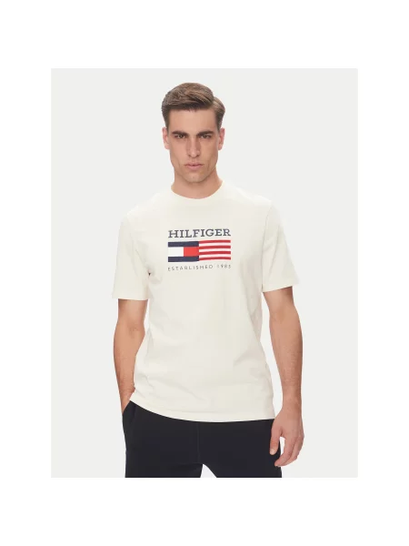 Tommy Hilfiger T-Shirt American Monotype Εκρού Regular Fit