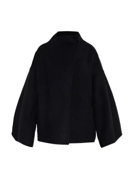 Płaszcz Darkpark wełniany do kolan czarny