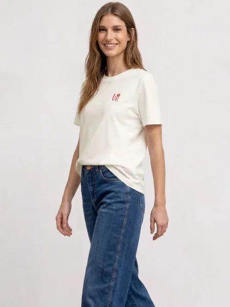STREET ONE Tričko krvavo / šedobiela červená