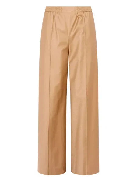 Pantaloni Yves Salomon de flanelă maro