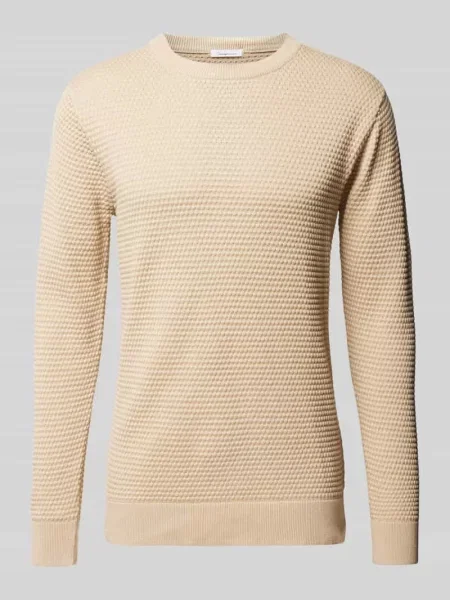 Sweter z dzianiny z fakturowanym wzorem model ‘VAGN’ Knowledgecotton Apparel