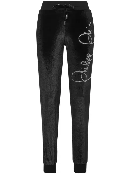 Pantaloni Philipp Plein de cristal negru