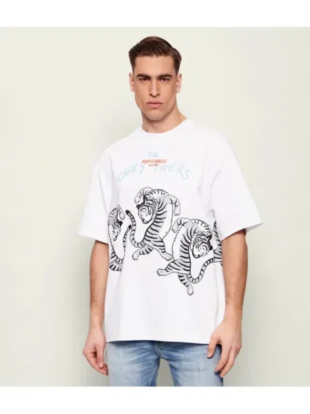 Just Cavalli Tricou | Relaxed fit alb
