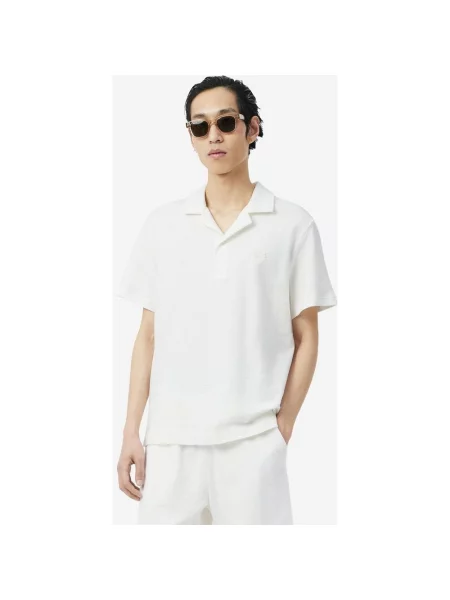 Polo Lacoste Classic Fit Textured czysty L biały
