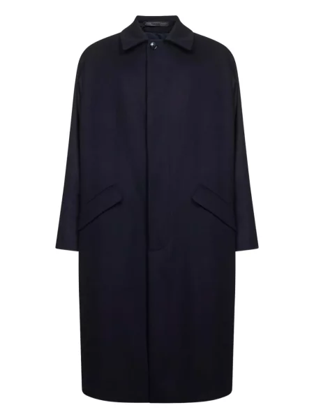 Palton Giorgio Armani din cașmir cu un singur rând de nasturi albastru