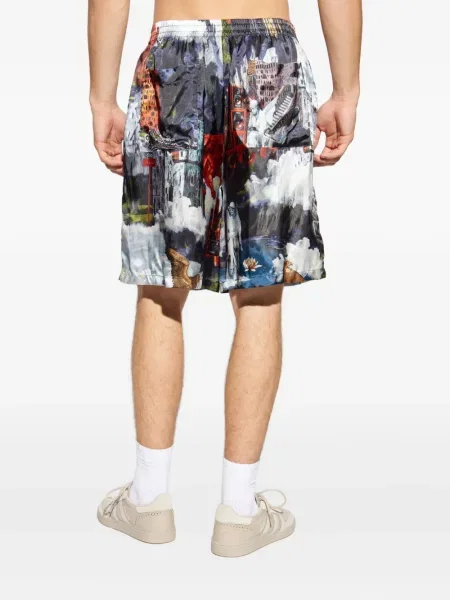 Pantaloni scurți Off-white cu imagine alb