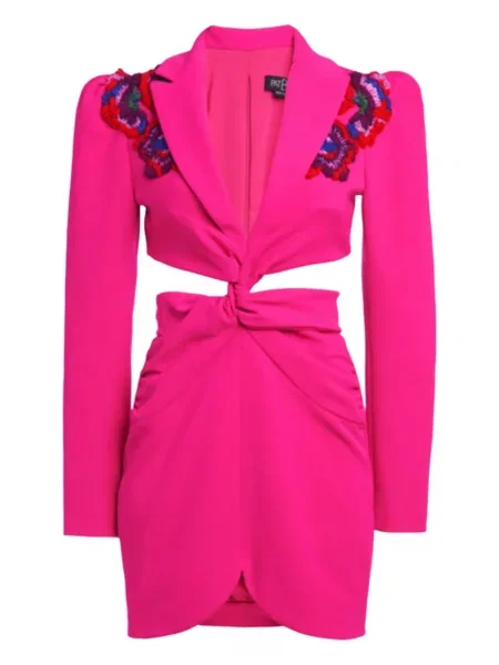 Rochie mini Patbo din crep de costum roz