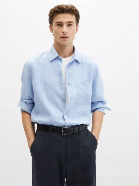 Лляна Сорочка класична Marc O’Polo блакитний