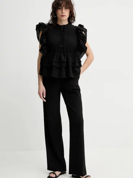 Блузка MUNTHE FULTON однотонна чорний