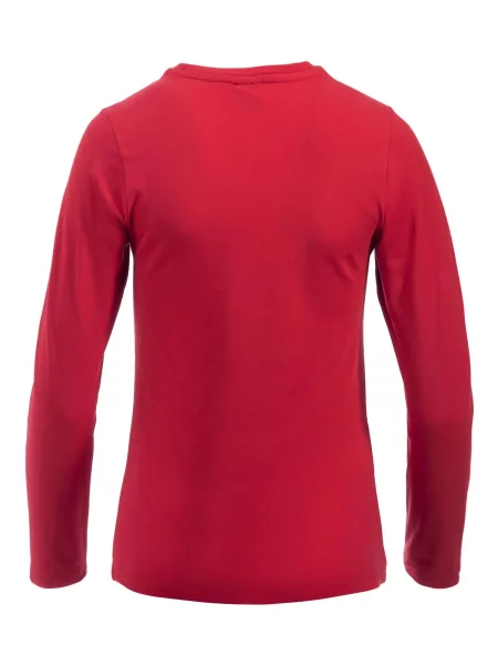 Clique bluzka Carolina L/S z elastycznego single jersey – red czerwona