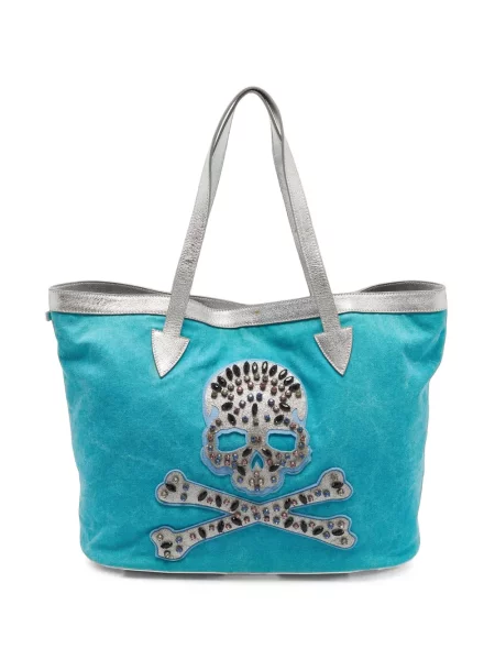 Geantă shopper Philipp Plein albastru