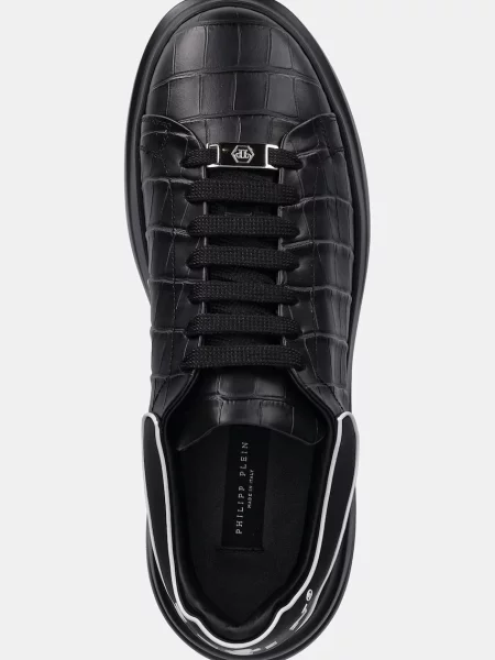 Кожаные кроссовки Philipp Plein черные
