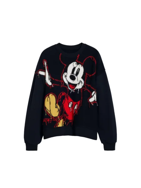Desigual Mikina Hello Mickey čierna