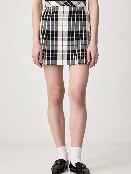Fred Perry spódnica plisowana z wiskozą beżowa