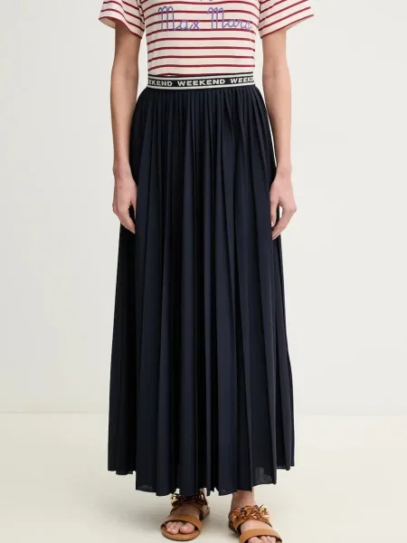 Weekend Max Mara spódnica granatowy maxi rozkloszowana