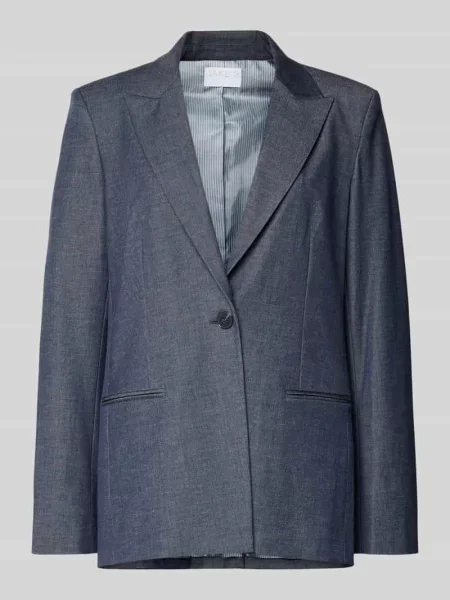 Żakiet o kroju relaxed fit z eleganckiej imitacji denimu Jake*s Collection granatowa