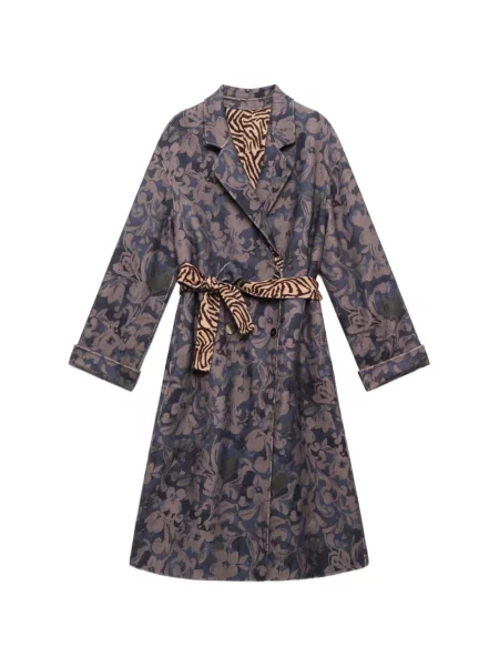 Reversibil palton Maliparmi cu model floral cu imagine albastru