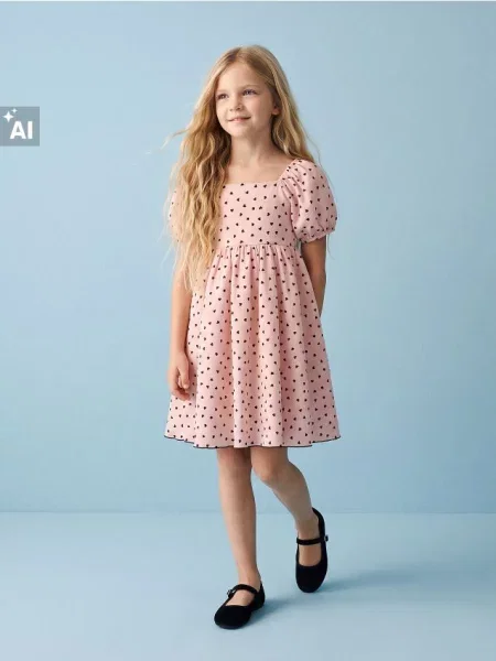 Sinsay Rozšířené midi šaty růžová