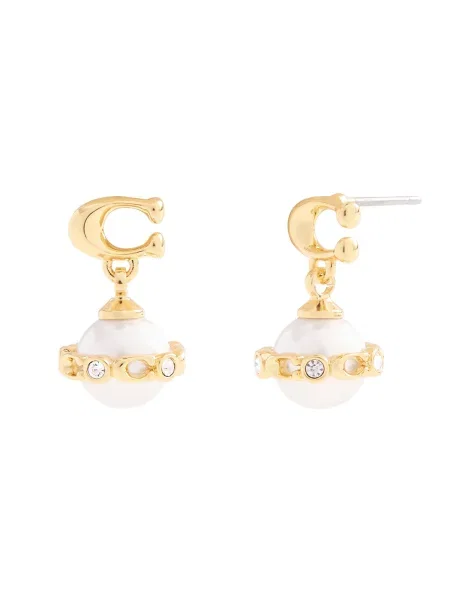 COACH Uhani zlata / transparentna / naravno bela