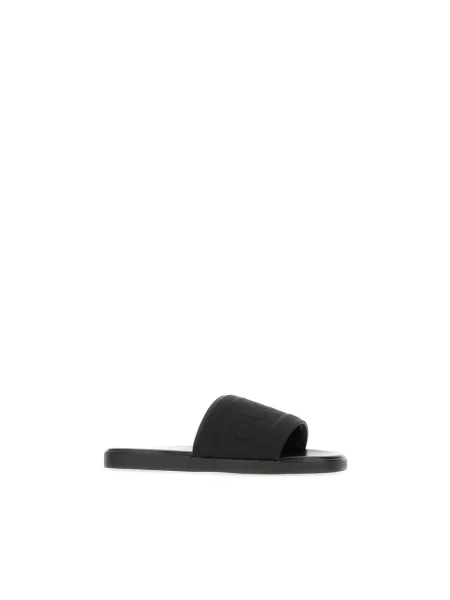 Klapki Gucci żakardowe z logo czarne
