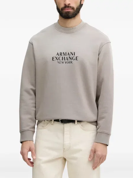 Hanorac Armani Exchange cu broderie gri