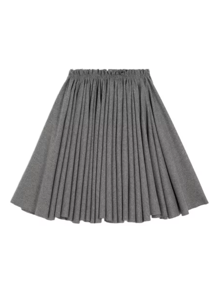 Fustă midi Ami Paris de lână până la genunchi gri