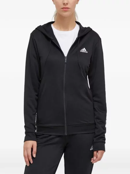 Ριγέ τρέξιμο σετ φόρμας Adidas με σχέδιο γκρι