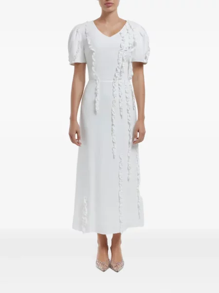 Rochie midi Post Meridiem până la genunchi de costum alb