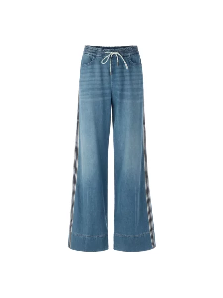 Szerokie jeansy Marc Cain niebieskie