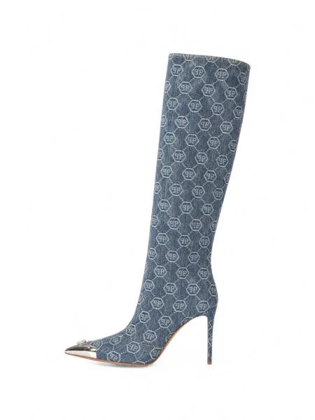 Botine Philipp Plein cu imagine albastru