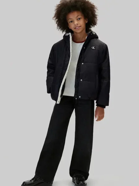 Calvin Klein Jeans капитонирано яке за деца черно