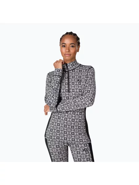 Bluză termoactivă pentru femei KARI TRAA Rose Half Zip black negru