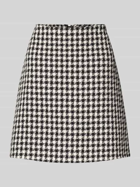 Spódnica mini o rozkloszowanym kroju ze wzorem na całej powierzchni model ‘ROMESA’ Hugo czarna