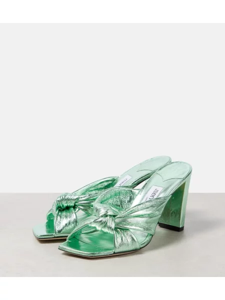 Usnjene sandali Jimmy Choo zelena