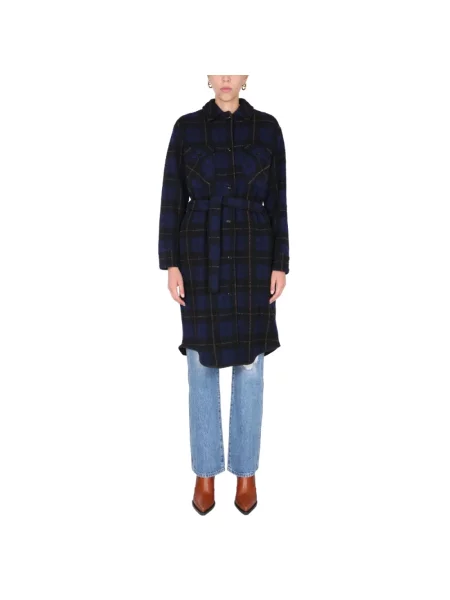 Trencz Woolrich wełniany niebieski