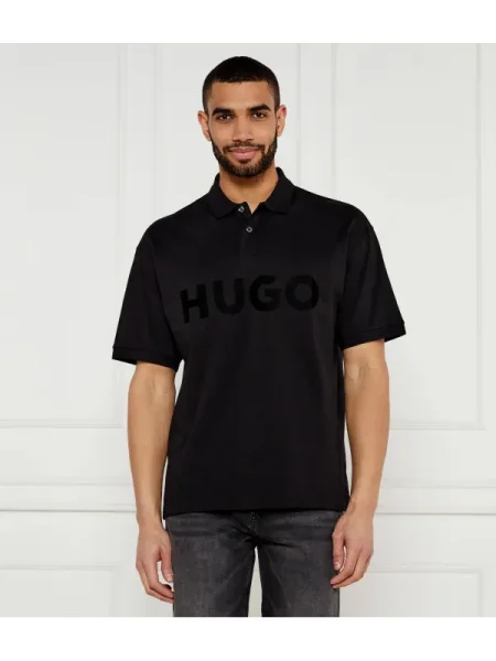HUGO Polo Doniee | Oversize fit negru