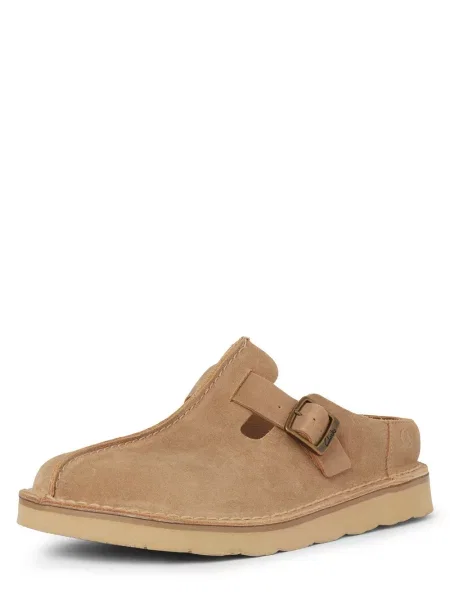 Klapki mules Clarks zamszowe casual beżowe