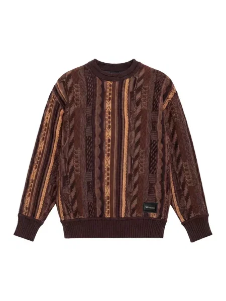 Dzianinowy sweter Carlo Colucci brązowy