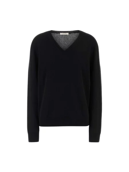 Sweter The Row z dekoltem w serek czarny