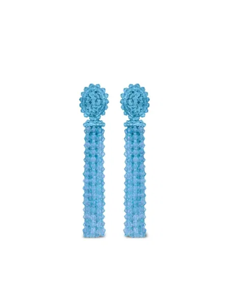 Cercei Oscar De La Renta cu mărgele albastru