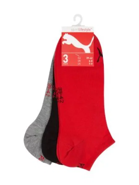 Skarpety z elastycznymi ściągaczami w zestawie 3 szt. Puma czerwone