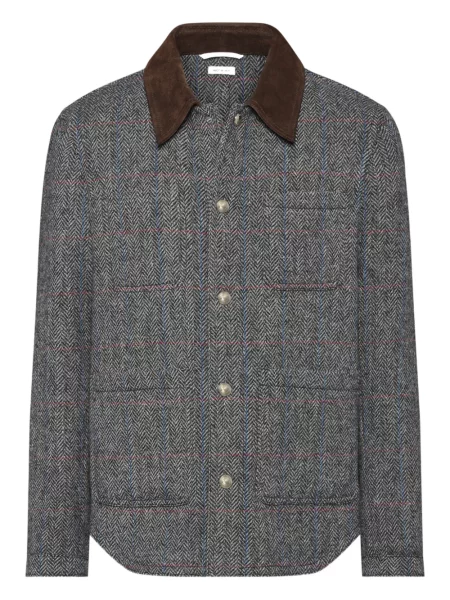 Geacă Thom Browne cu model herringbone gri