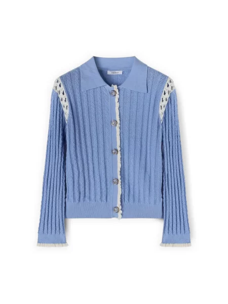 Dzianinowy kardigan Motivi niebieski