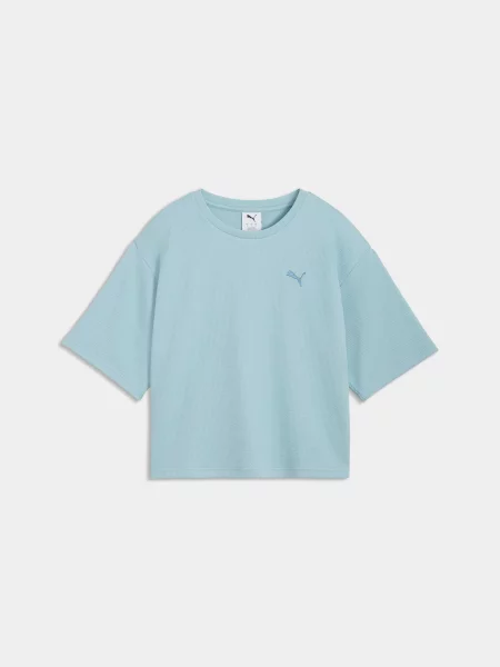 Футболка PUMA Ess Elevated Tee комбінований верх синій