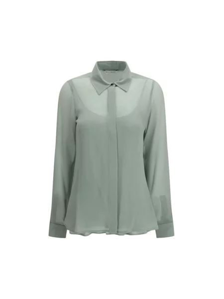 Jedwabna koszula Max Mara zielona
