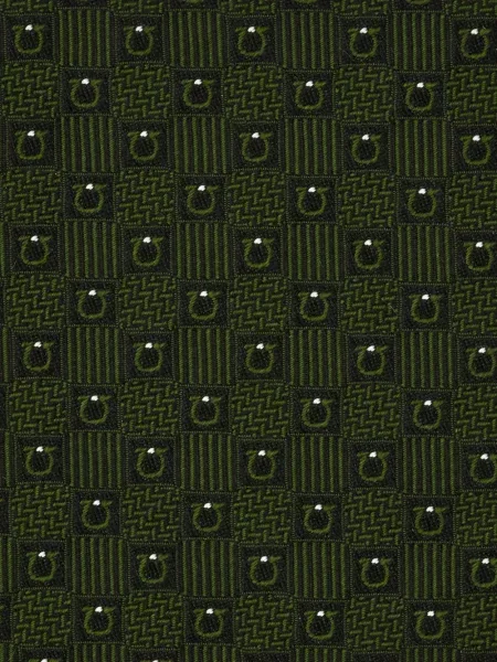 Cravată Ferragamo din jacard verde