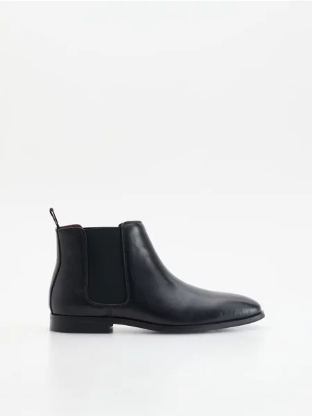 Reserved Ghete Chelsea din piele negru